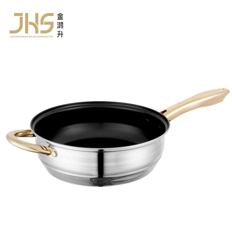 Stainless Steel Pan, Stir Fry Pan with Five-Ply Base, Pan with Glass Lid, Multipurpose Stewpot Skillet, Saute Pan, Casserole in Pots and Pans