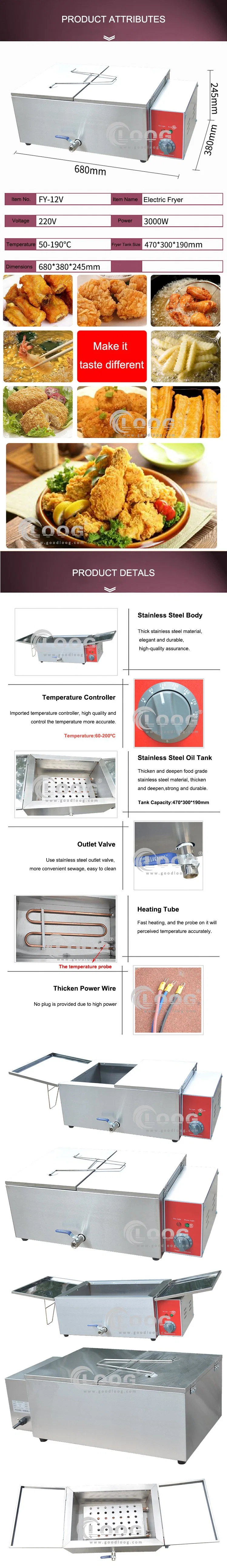 Ce Certificate Electric Commercial Restaurant Chicken Frying Machine Best Stainless Steel Deep Fryer Hot Pot