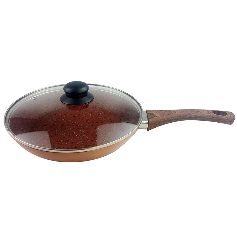 Aluminum Granite Cookware with Glass Lid Non-Stick Frying Pans