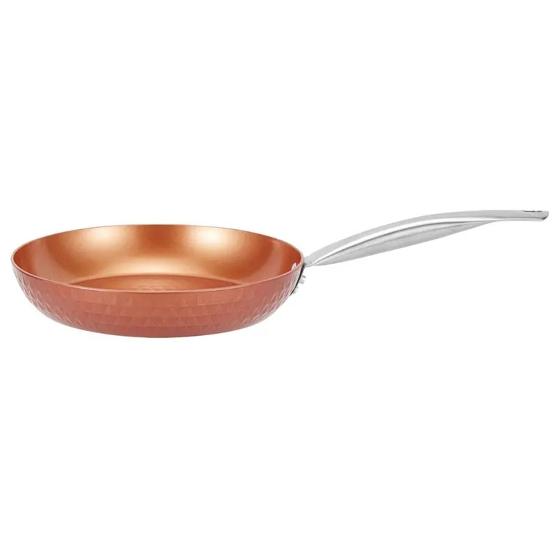 Aluminum Forged Aluminum Frying Pans with Marble Coating Non Stick Fry Pan Red/Copper
