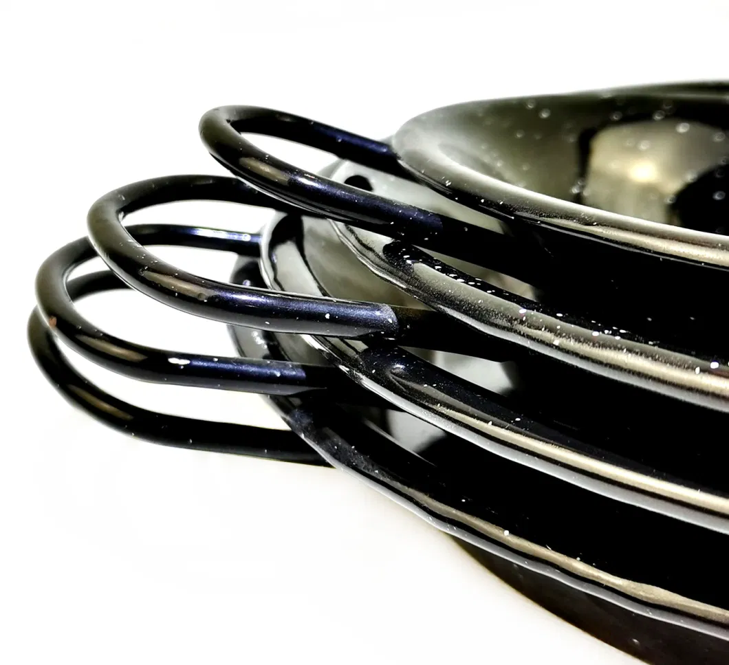 Black Steel Seasoned Carbon Steel Paella Pan Seafood Pasta Paella Cookware Paella Wok Pan