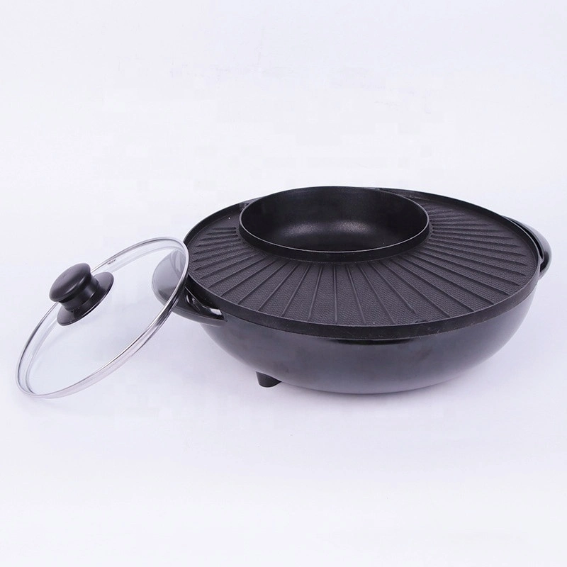 Black Multi-Function Round Electric Pizza Pan /Electric Skillet