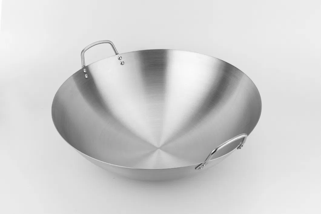 Good Pirce Stainless Steel Wok Without Coating, Non Stick Meal Big Pot for Cooking Frying Pan Wok Cooking