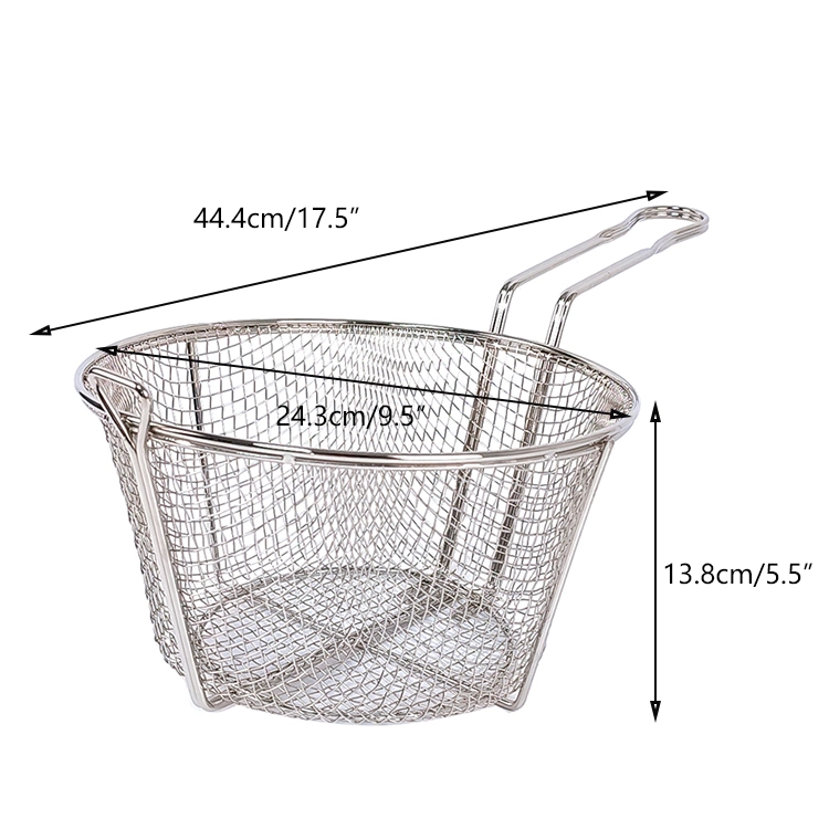 9.5&quot; Round Wire Frying Basket 6-Mesh Chip Fry Basket