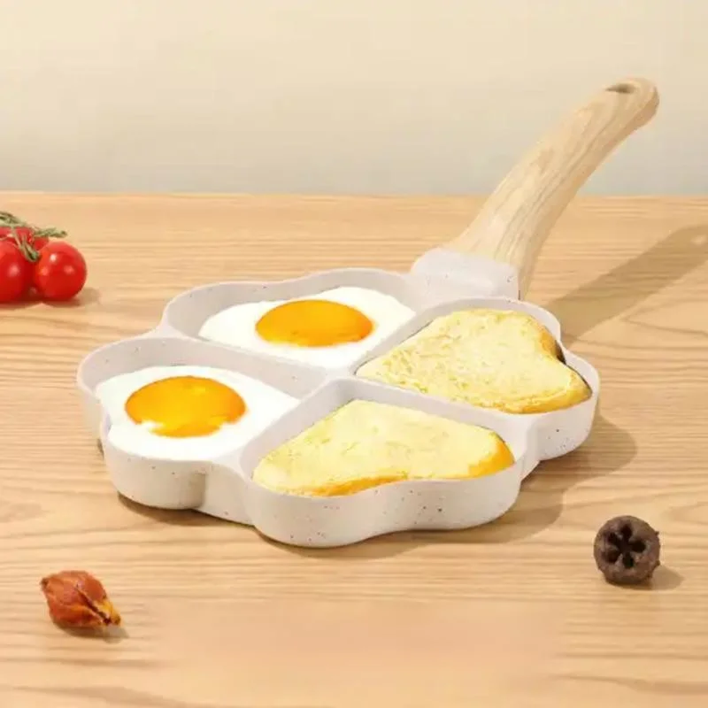 New 4 Holes Aluminium Alloy Non-Stick Cake Maker Multifunctional Omelette Pan