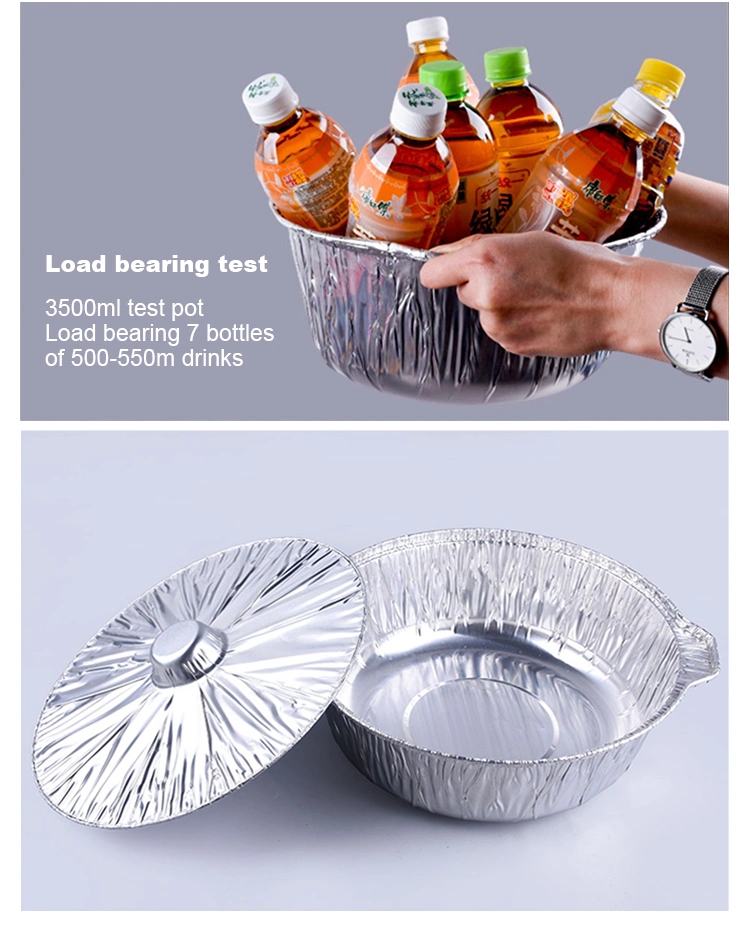 High Quality Disposable Round Aluminum Foil Pots Cooking Pot and Pans