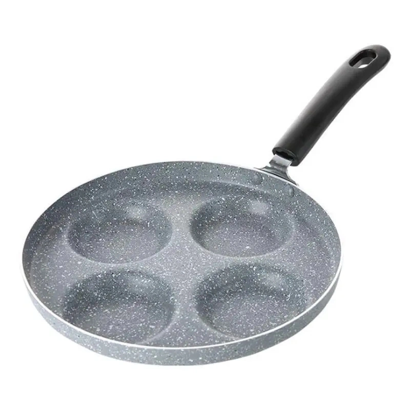 4 Holes Egg Pan Multifunction Nonstick Round Fry Pancake Pan Frying Pans Hamburger Tawa Pan