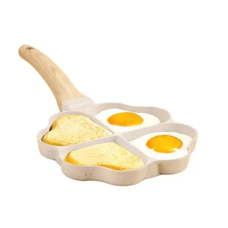 New 4 Holes Aluminium Alloy Non-Stick Cake Maker Multifunctional Omelette Pan