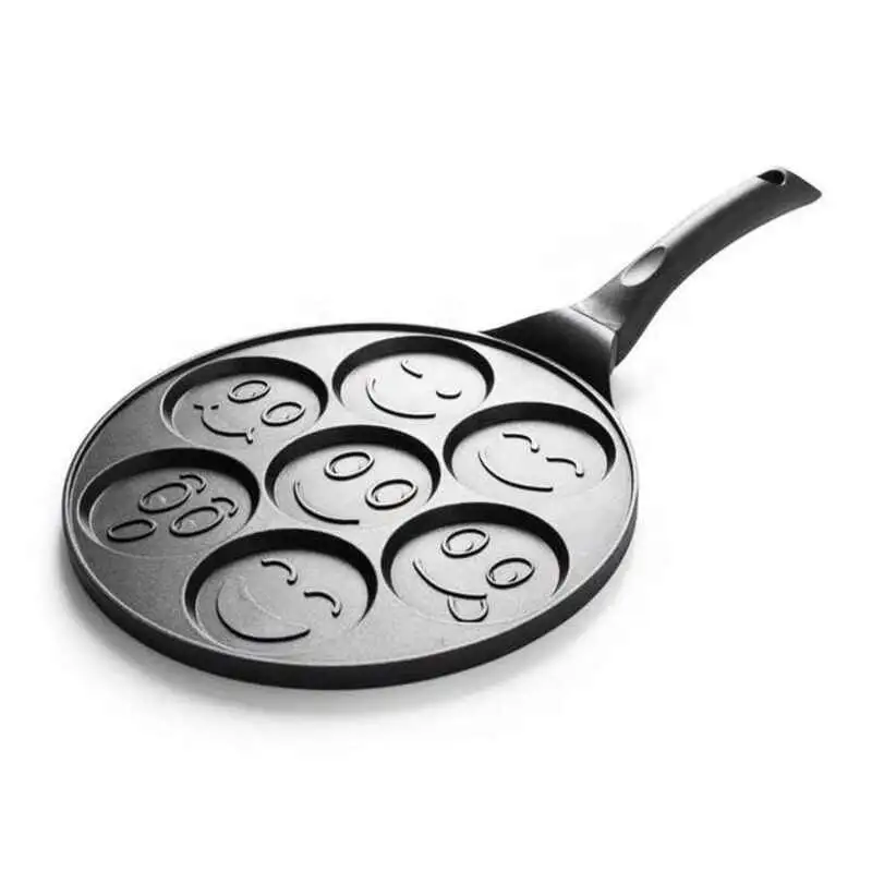 Smiley Face Mini Pancakes Non-Stick Waffle Baking Breakfast Cookie Omelette Egg Fry Pan