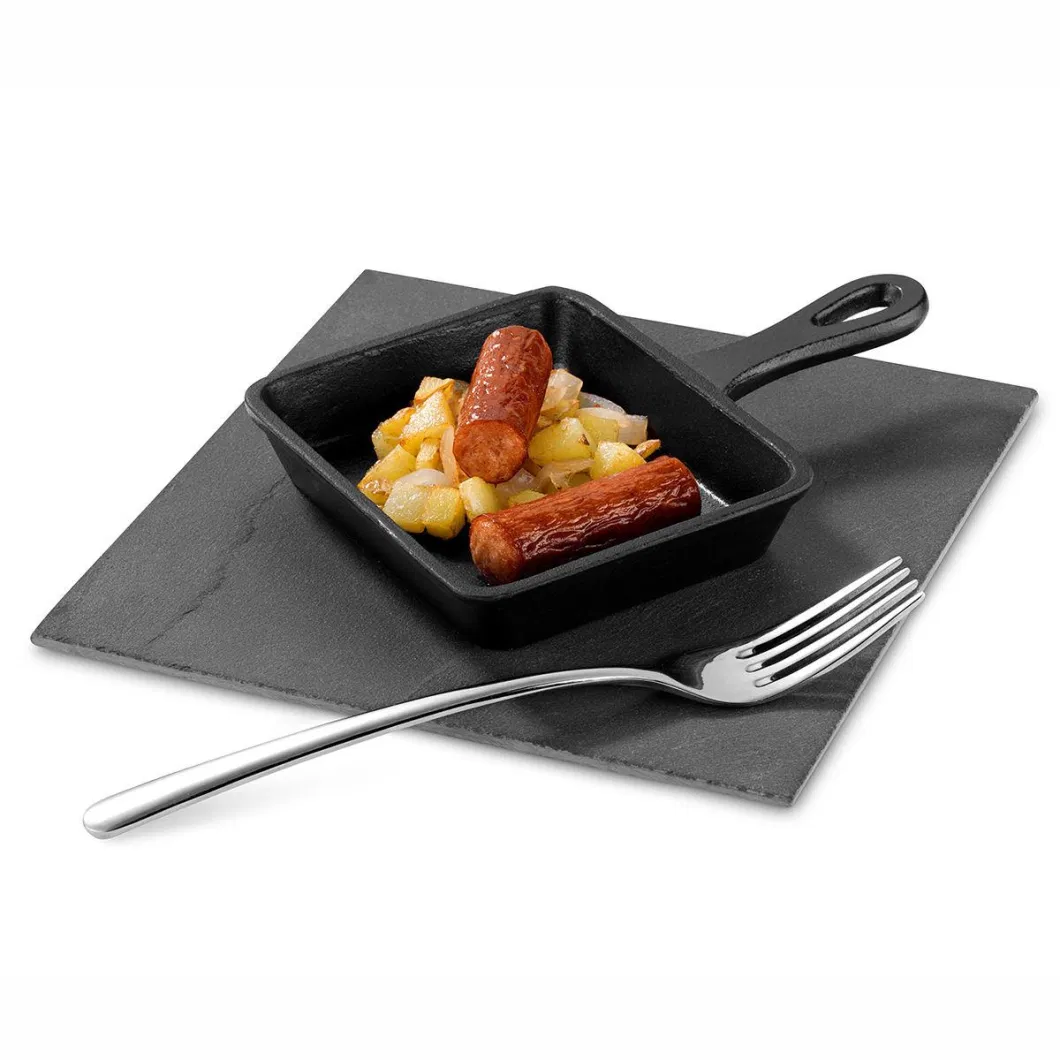 OEM Factory Square Skillet Pre-Seasoned Cast Iron Tamagoyaki Pan Japanese Egg Pan Omelette Pan