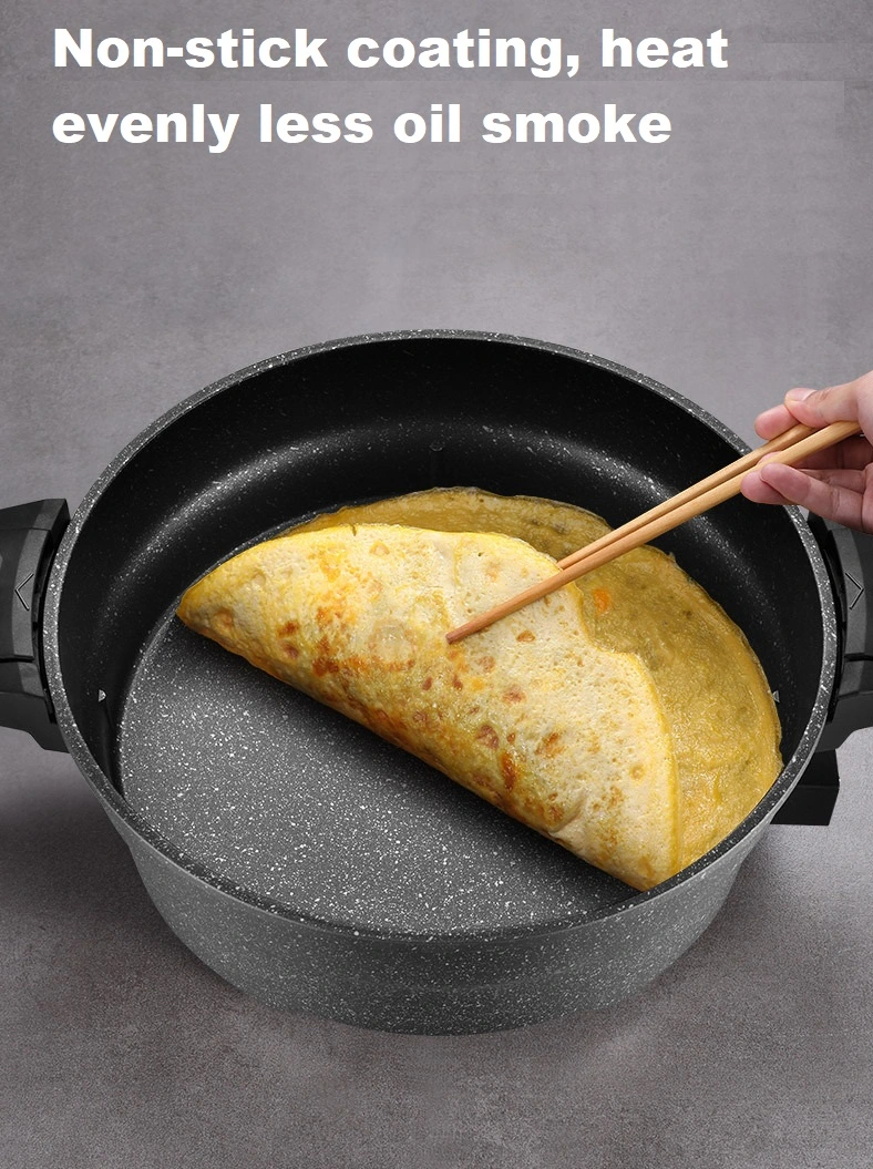 Electric Skillet with Low Pressure Function 32cm Non-Stick Coating with Temperature Control