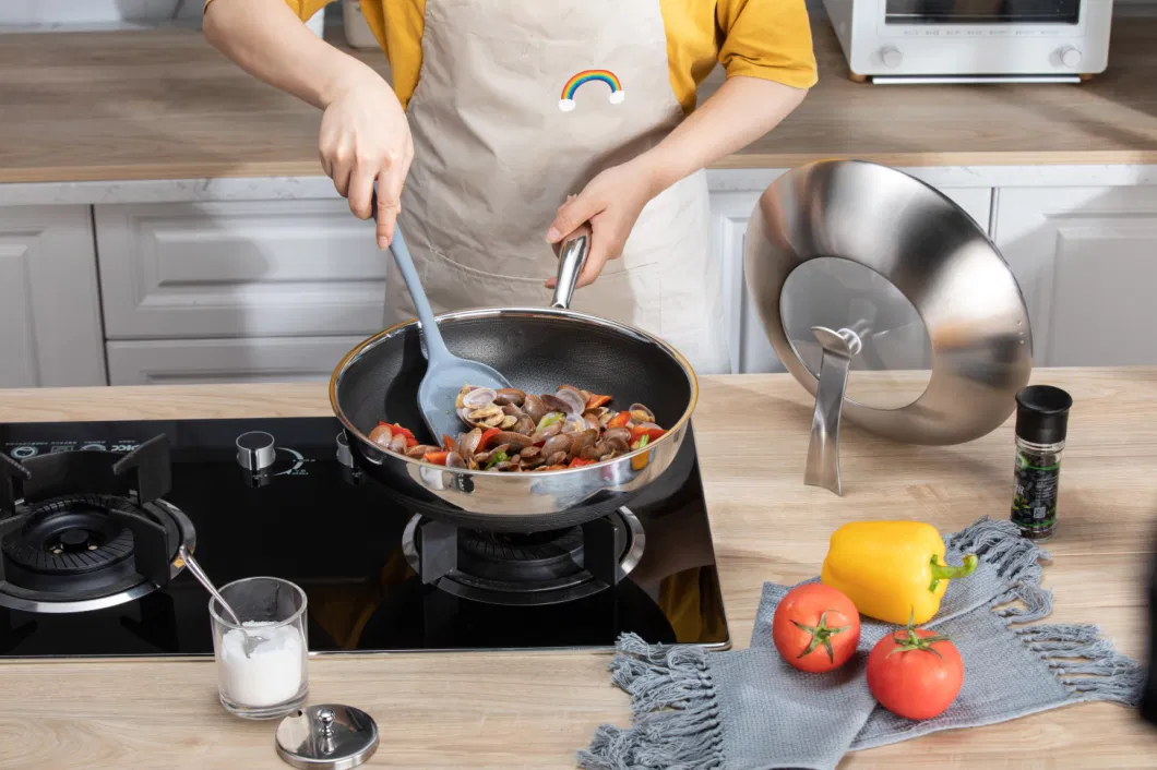 Most Popular 3PCS Pot&Wok&Frying Pan Stainless Steel Non-Stick Coating Double Layer Cookware Set