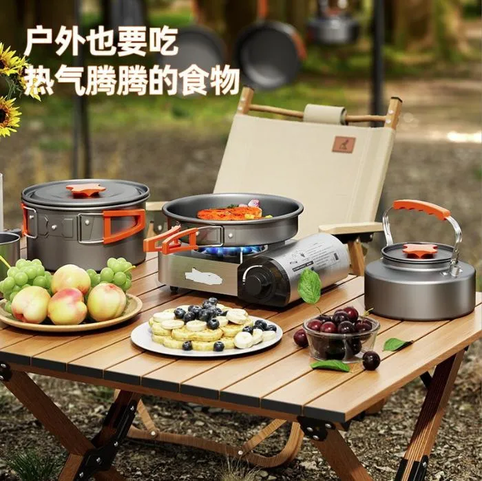 Camping Cookware Outdoor Pot Kettle Frying Pan Gear Portable Backcountry Camping Cutlery Sets