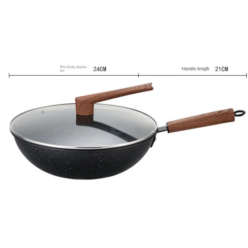 Kitchenware 30cm Wok Cookware Aluminum Non-Stick Wok with Glass Lid