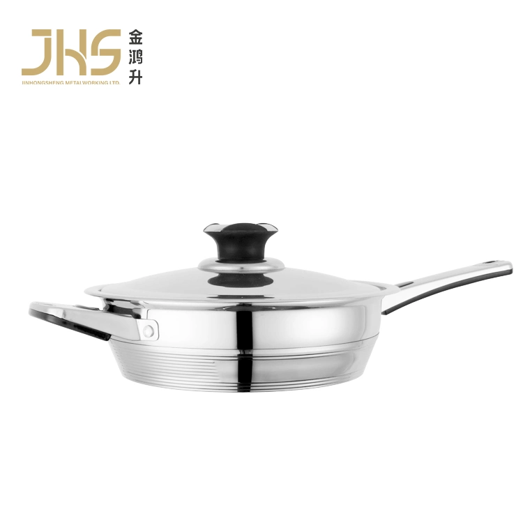 Hot Sale Thermo Knob Cooking Pan Stainless Steel Fry Pan Skillet