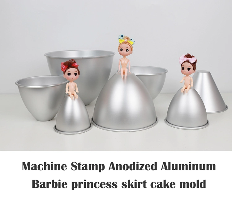 4 Inch Aluminum Solid Doll Princess Cake Molds Decoration Skirt Mold Wedding Dress Party Pan