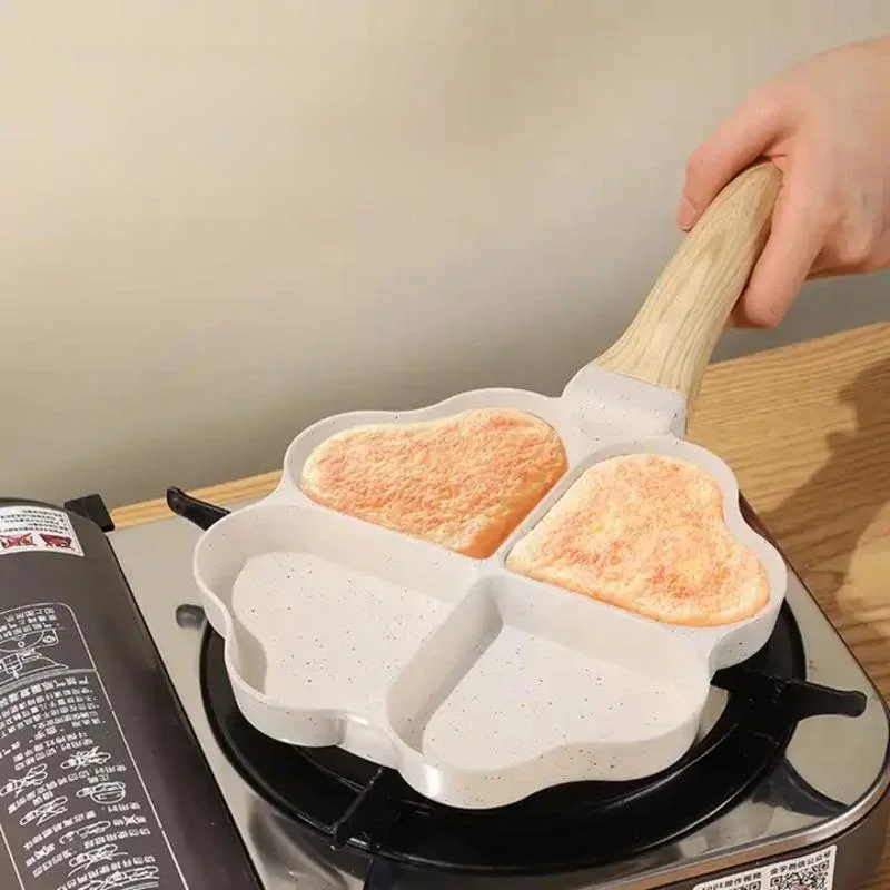 New 4 Holes Aluminium Alloy Non-Stick Cake Maker Multifunctional Omelette Pan