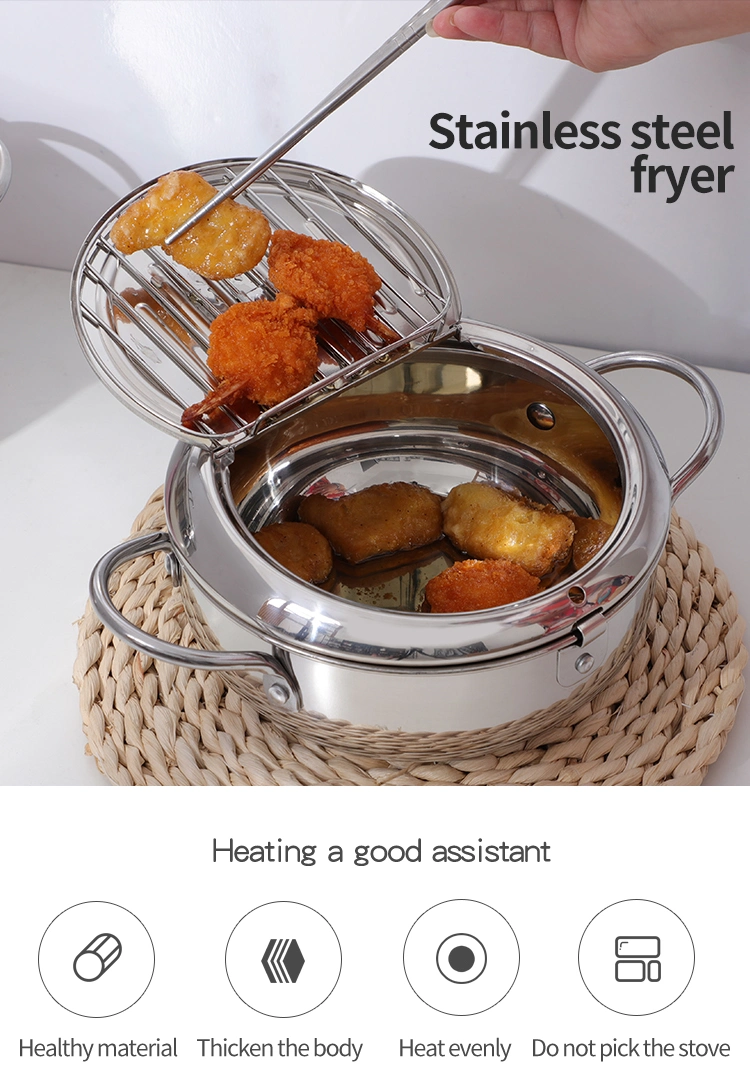 Wholesale Customized Household Stainless Steel Fries Chicken Nuggets Burger Frying Pot