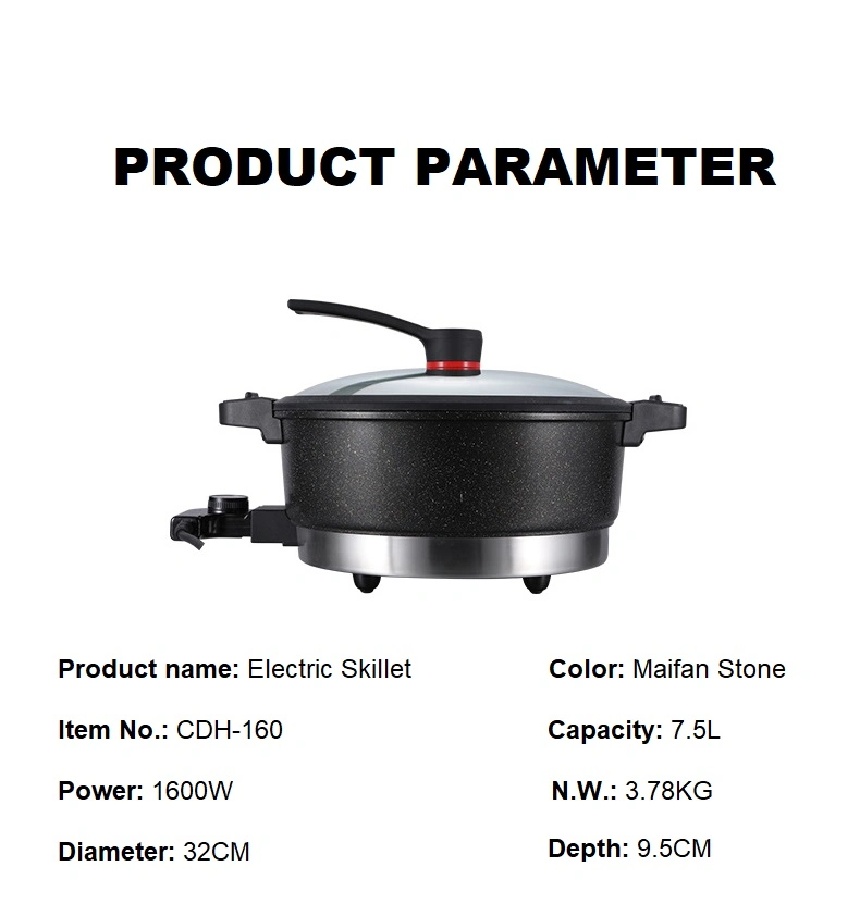 Precision Control 32cm Electric Non-Stick Hot Pan Low-Pressure Culinary Mastery