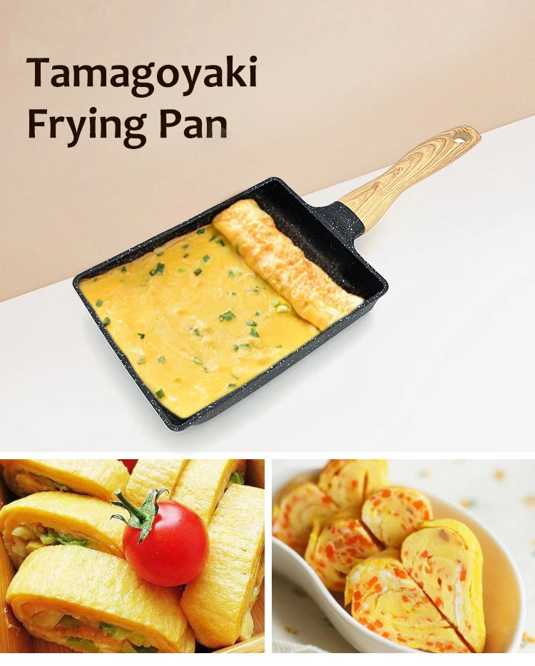 Nonstick Tamagoyaki Egg Pan Rectangle Small Frying Pan Suitable for Gas &amp; Indction