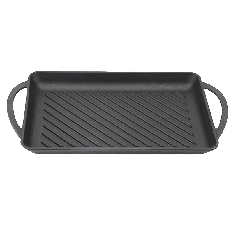 Customizable Non Stick Cast Iron Grill Pan Household Barbecue Pan Pre-Seasoned Cast Iron Frying Pan
