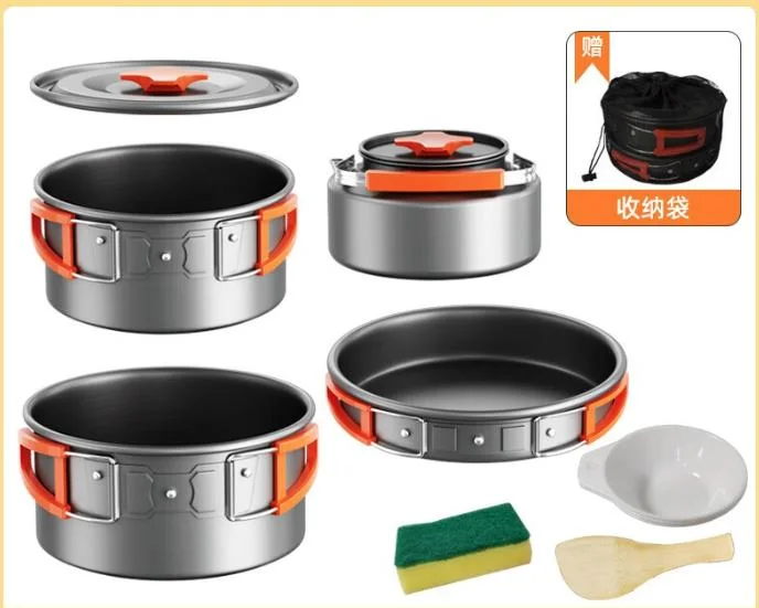 Camping Cookware Outdoor Pot Kettle Frying Pan Gear Portable Backcountry Camping Cutlery Sets