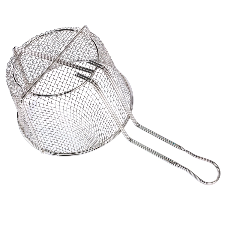 9.5&quot; Round Wire Frying Basket 6-Mesh Chip Fry Basket