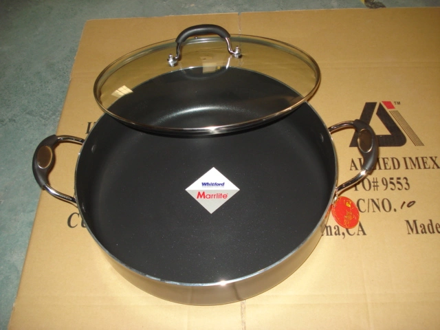 Easy to Store Large Nonstick Fish Beef Roast Skillet with See Through Glass Lid