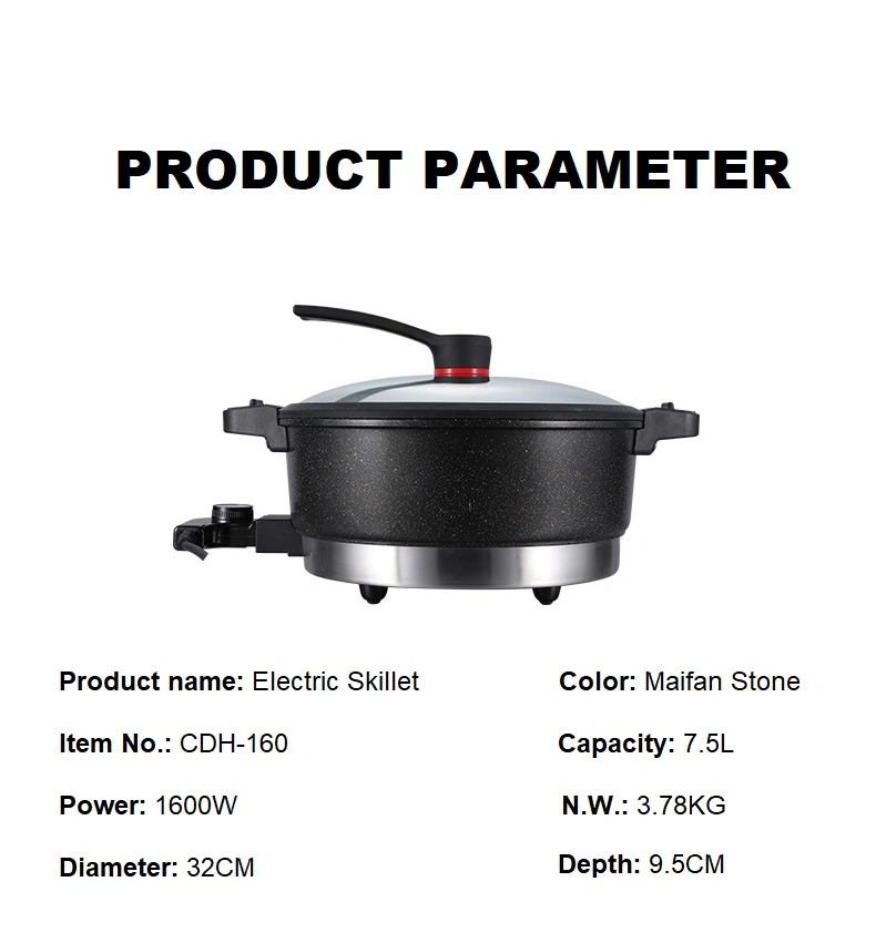 Innovative Electric Saute Pan Low-Pressure Cooking Technology 32cm