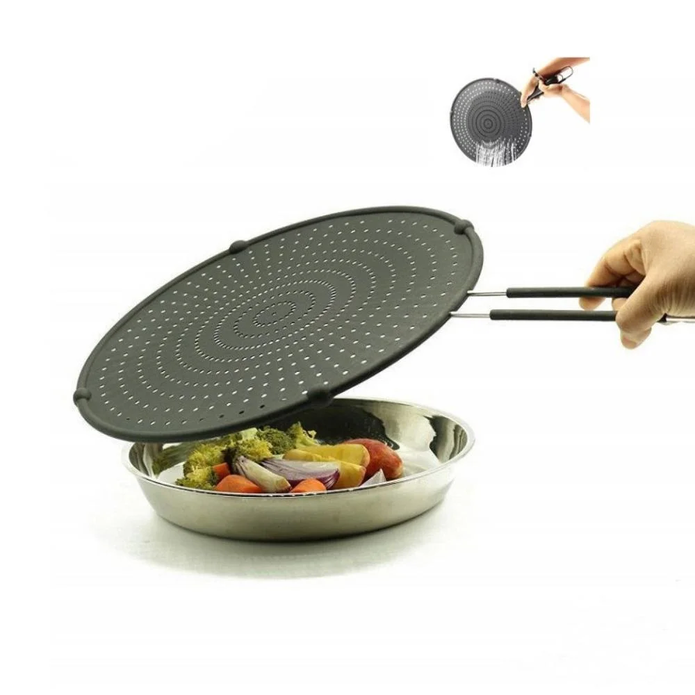 Silicone Splatter Screen for Cooking Reusable Oil Splash Guard Non-Sticky Heat Resistant and Multi-Purpose for Frying Pan Bl22667