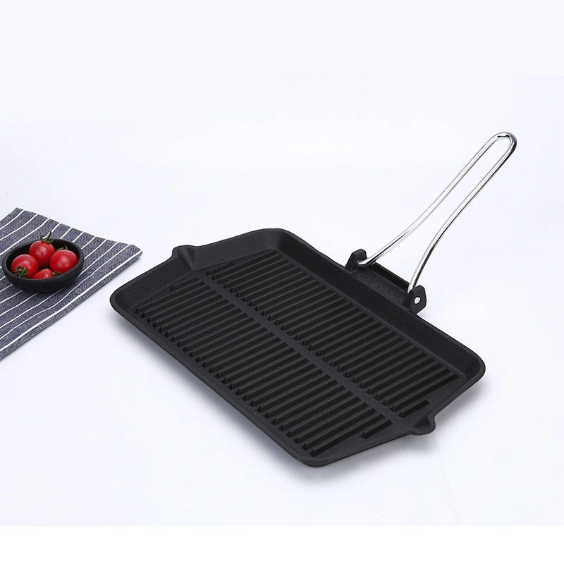 Folding Handles Cast Iron Small Oven Grill Pan