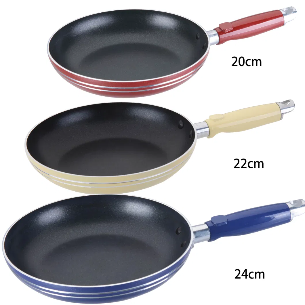 Factory Price 20cm 22cm 24cm Frying Pan Non-Stick Aluminum Fryer Pan