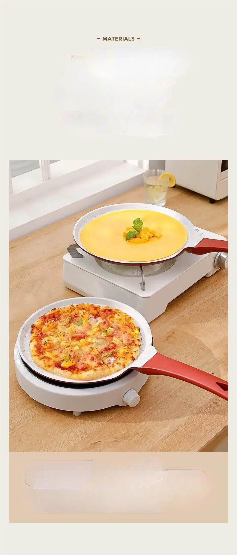 Nonstick Skillet Stone Pizza Frying Pan