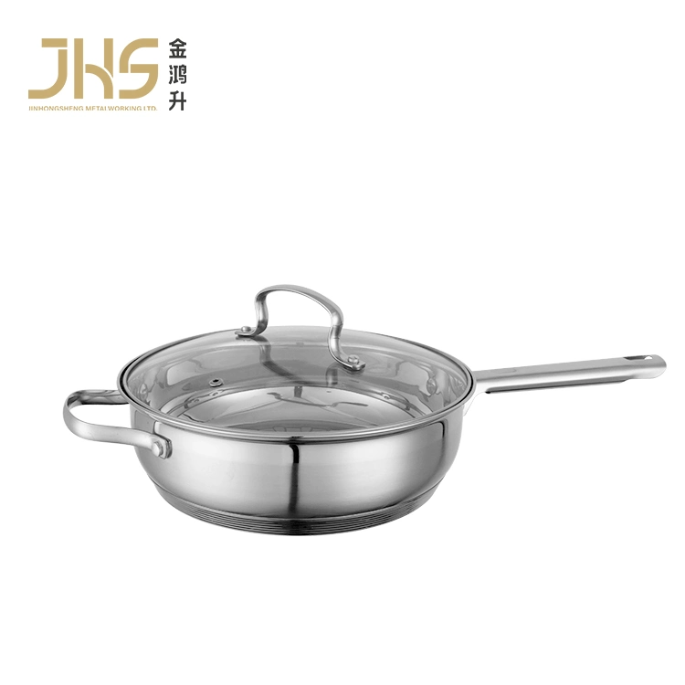 Pre-Seasoned Skillet Stainless Steel Deep Fry Pan for Hotel Restaurant