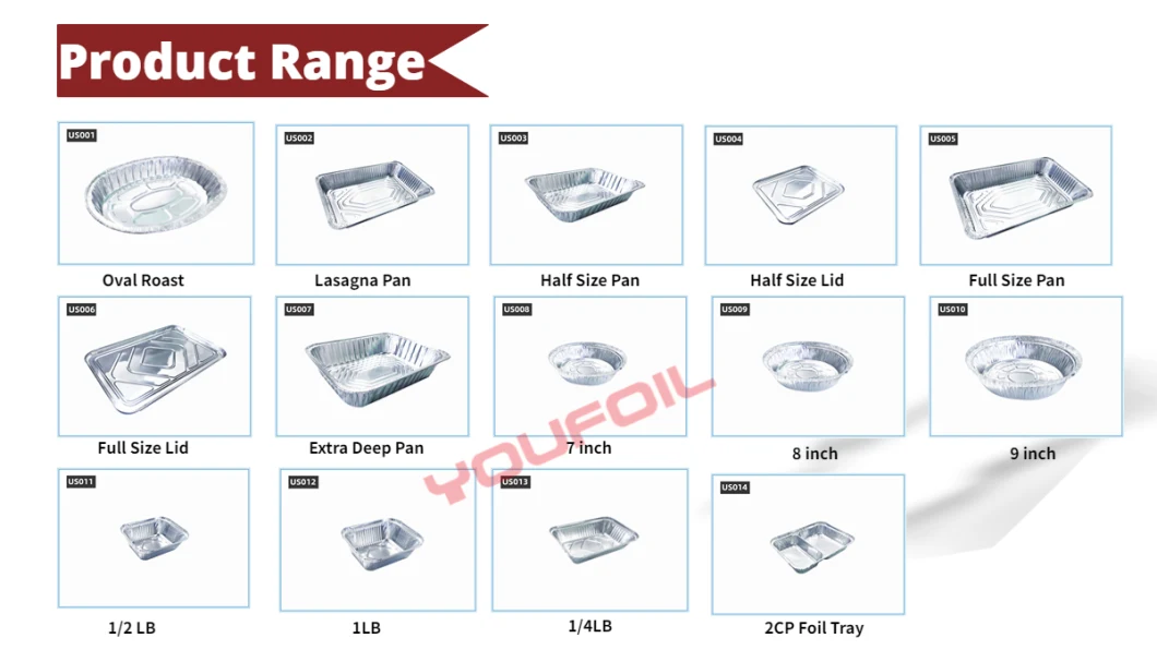 Disposable Aluminum Foil Tray Full Size Pan with Lids From Youfoil