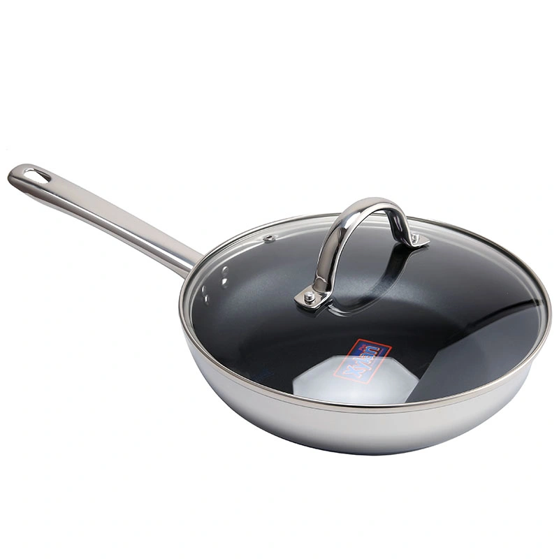 24cm/9.5 Inch Non-Stick Frying Pan with Lid Stainless Steel Cookware High-Quality Kitchen Cook Pot Factory Wholesale