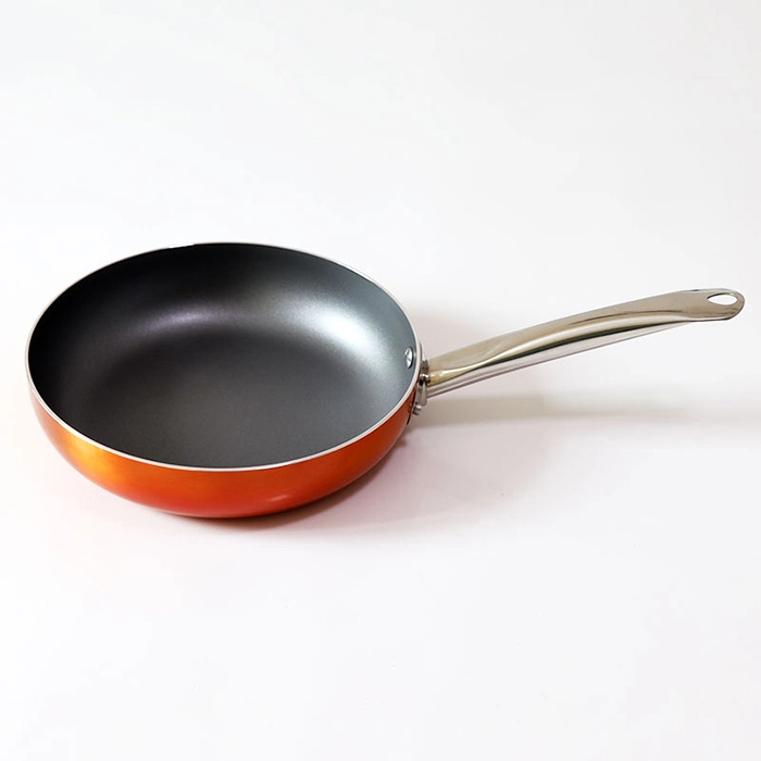Food Safe Nonstick Deep Fry Pan with Lid Copper Skillet Cooking Pots Wok Pan Oil Free Ceramic Induction Base Frying Pan