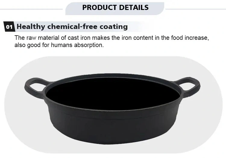 China 2023 New Pre-Seasoned Large Cast Iron Skillet Dual Handle Outdoor Camping Frying Pan