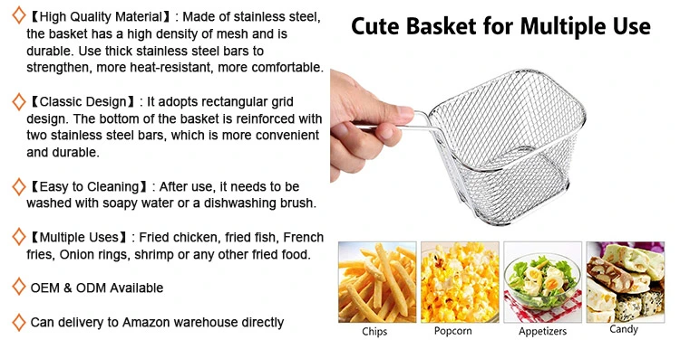 Commercial Kitchen Grid French Fries Basket Chips Fryer Basket Stainless Steel Frying Basket
