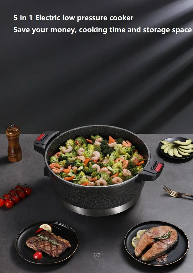 Efficient Electric Frying Pan Precision Cooking with Low Pressure 32cm Glass Lid