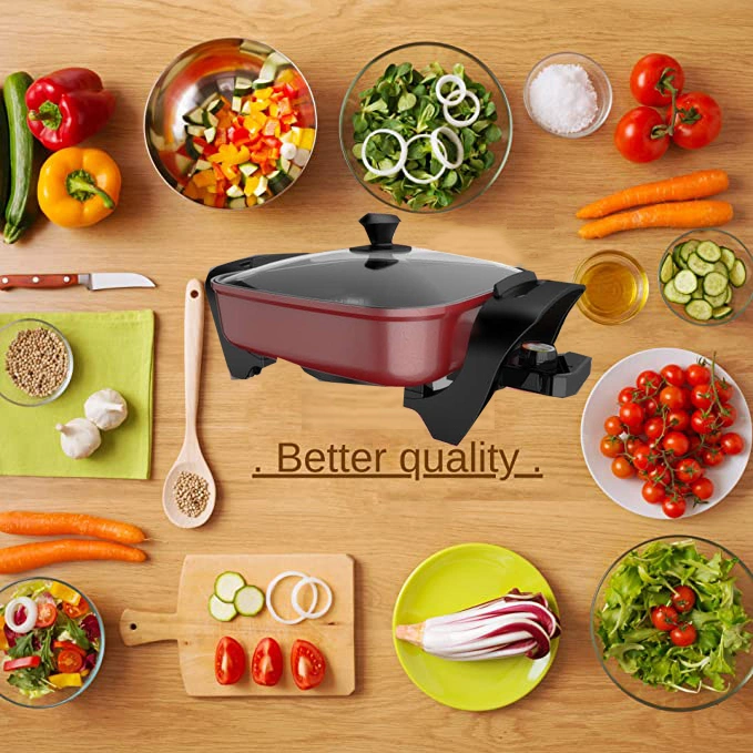 Kitchen Appliances Electric Deep Electric Compact Hot Plate Multifunctional Cooking Pot Big 4L with Frying Pan