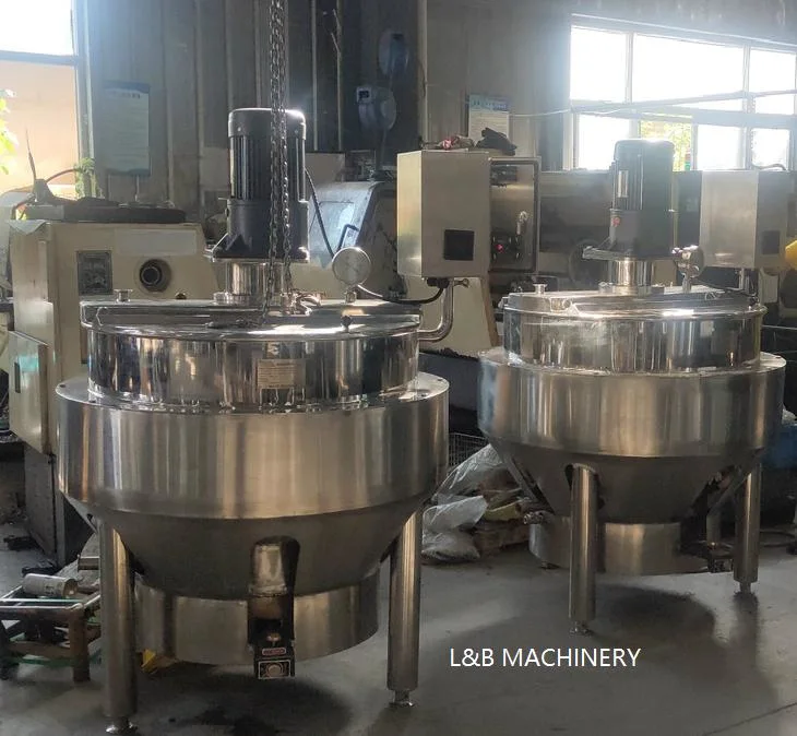 Industrial Stainless Steel Cooking Pots/Steam Cooking Pan with Scrapers /Steam Jacketed Kettle