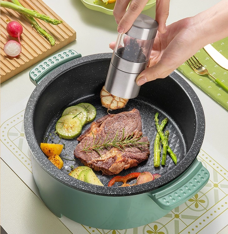 Deep Frying Pan Nonstick Skillet Enamel Deep Frying Pan with Lid 30cm