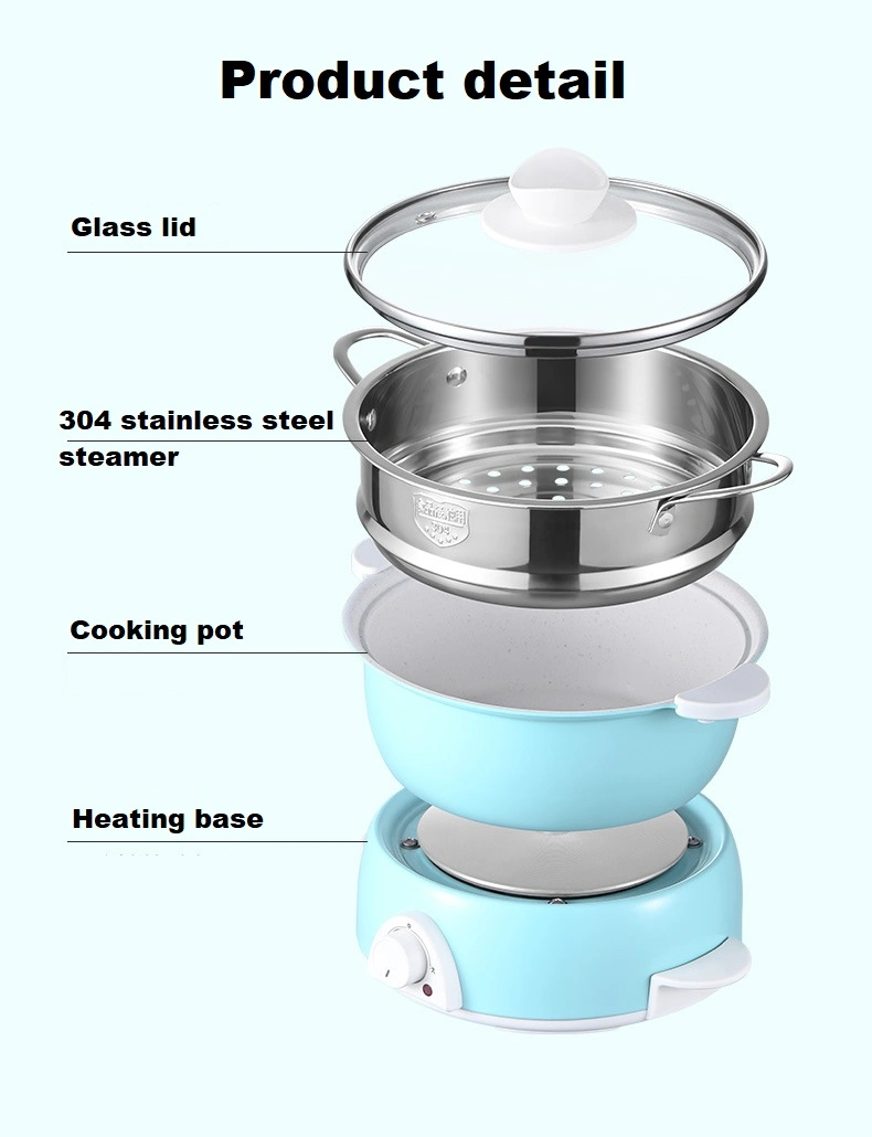 Multi-Purpose 20cm Electric Grill and Hot Pot, 700W, Kitchen Essential