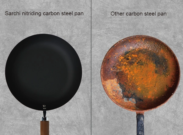 Nitriding Anti-Rust Carbon Steel Cookware Pure Oil Healthy No Coating Carbon Steel Skillet