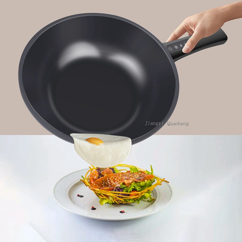 2024 New Model Fast Heating Electric Frying Pan for Stir-Fry or Souping