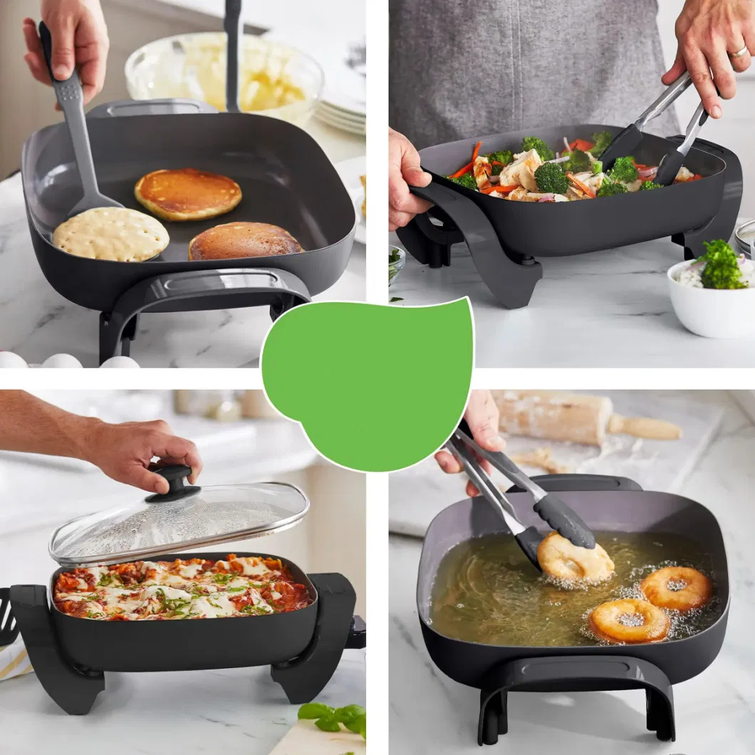 2022 Amazon Hot Sale Wholesale Indoor Smokeless Dishwasher Safe Non-Stick Electric Skillet Pan Electric Cooking Pot