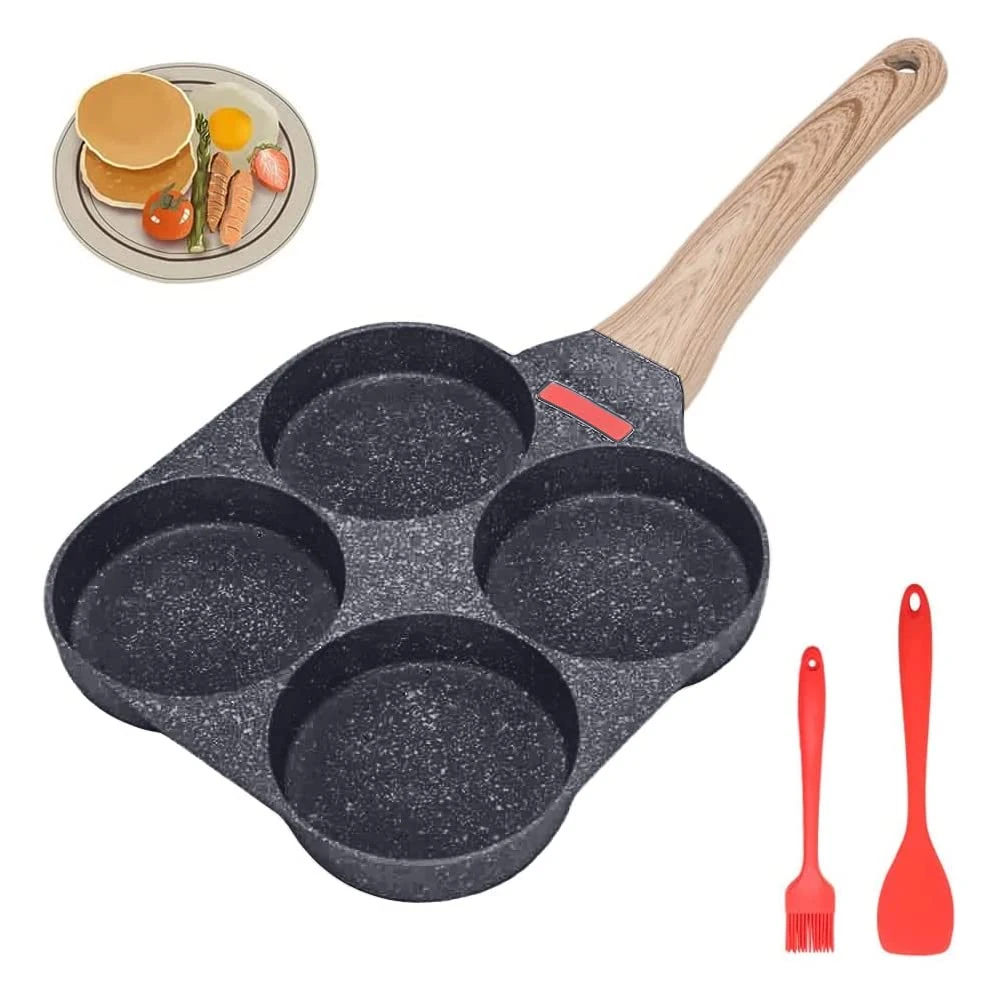 Egg-Frying-Pan Fried Nonstick 4-Cups Pancake Aluminium Alloy Cooker Gas Stove &amp; Induction