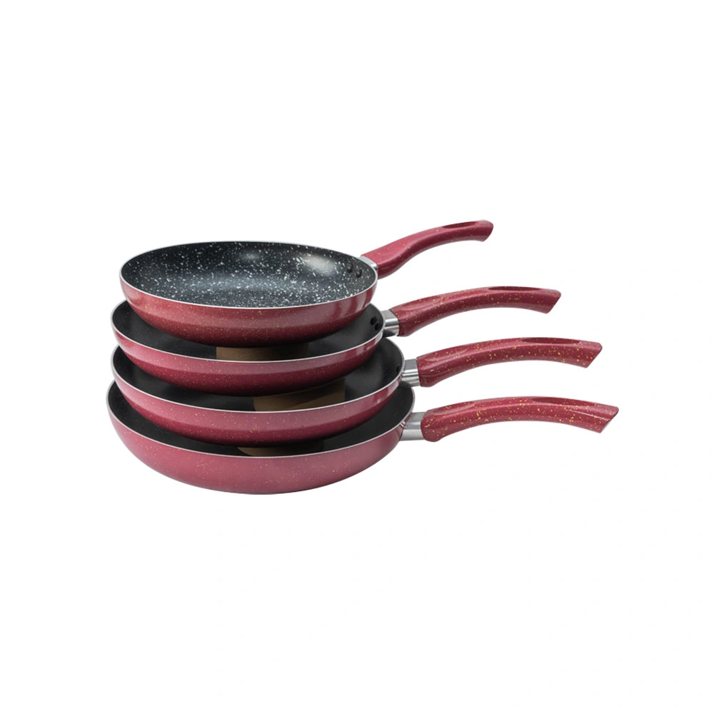 Factory Manufacture Multi Size Aluminum Cookware Red Non-Stick Frying Pan