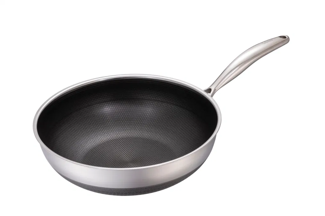 Shot Sales Cookware Stainless Steel Nonstick Double Layer Coating 30cm Skillet